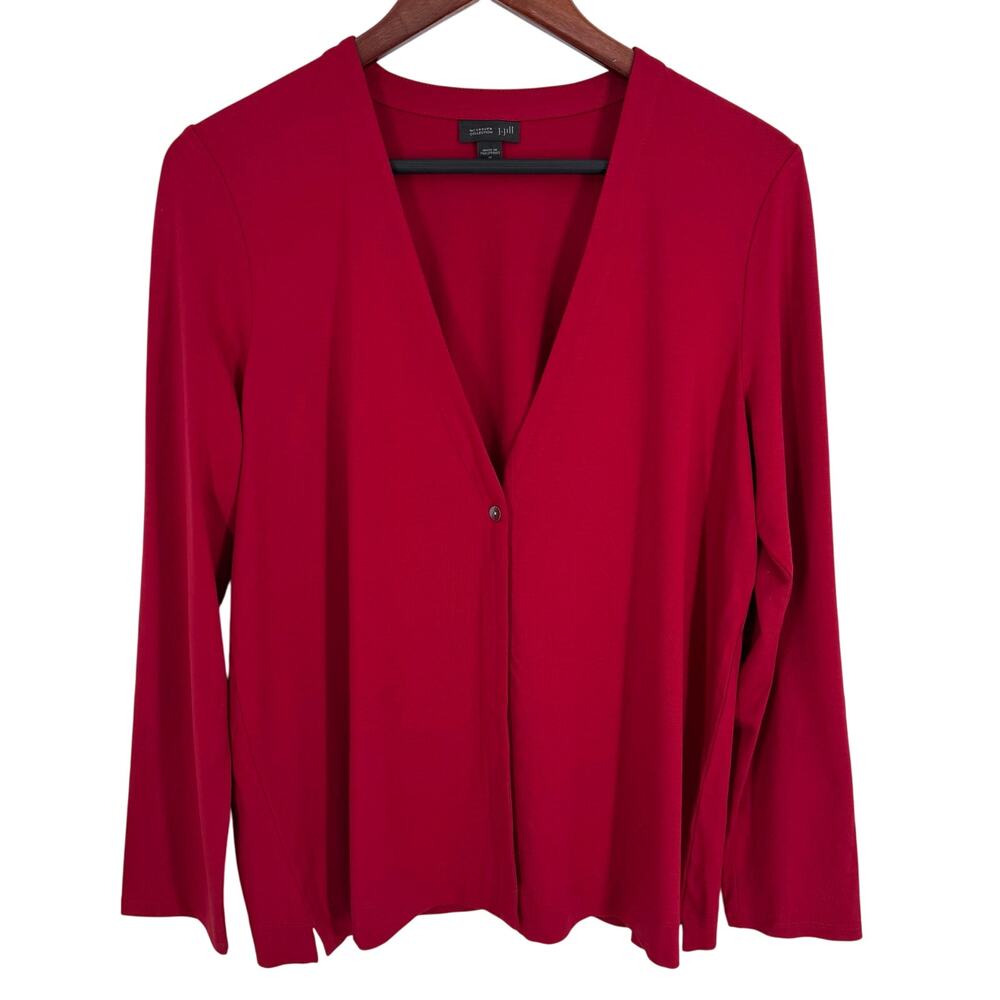 J.Jill Wearever Collection Sz Medium Soft Christmas Long Sleeve Blouse Shirt Top